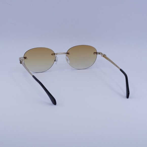 Palm Angels PERI10H CRYSTAL 7622 Sunglasses Gold Oval Frame, Orange Lenses - Picture 6 of 10
